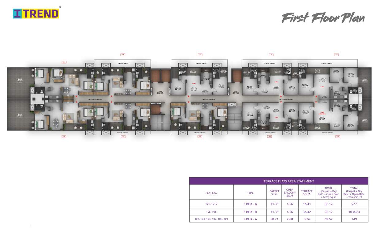 i trend city life Building A Cluster Plan For 1st Floor