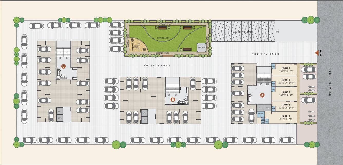  blue sky Block A,B,C Cluster Plan
