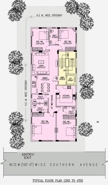  avenue Natural Avenue Cluster Plan from 2nd to 4th Floor