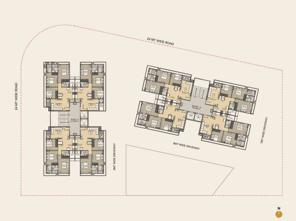  vivaan-ixora Block A And B Cluster Plan For Typical Floor