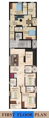  aj-apartment AJ Apartment Cluster Plan For 1st Floor