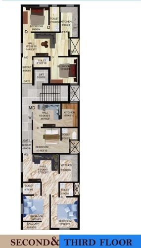  aj-apartment AJ Apartment Cluster Plan From 2nd to 3rd Floor