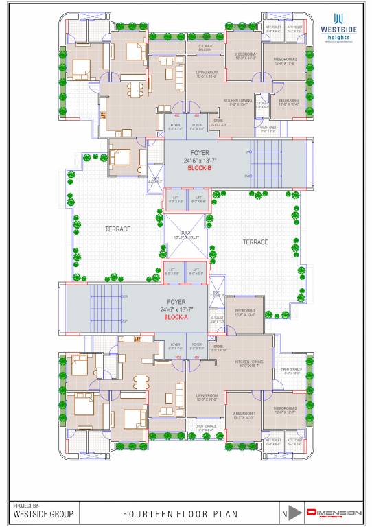  heights Tower A Cluster Plan for 14th Floor