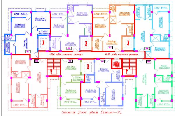  dhaniktara-phase-1 Tower 2 Cluster Plan for 2nd Floor