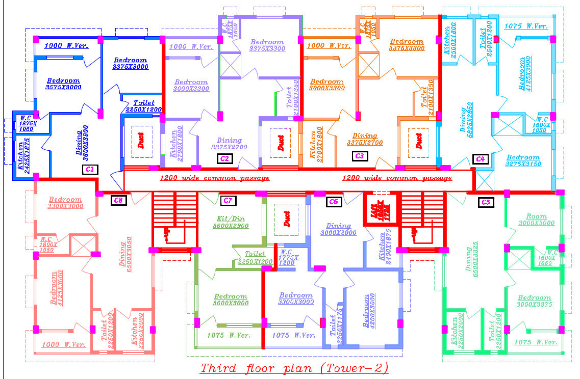  dhaniktara phase 1 Tower 2 Cluster Plan for 3rd Floor