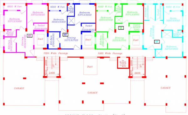  dhaniktara-phase-1 Tower 2 Cluster Plan for ground Floor