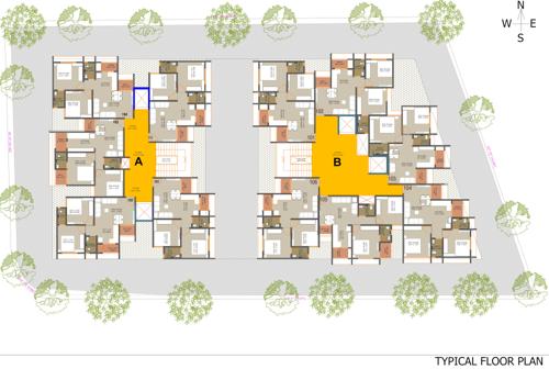  pearl-78 Block A And Block B Cluster Plan from 1st to 7th Floor