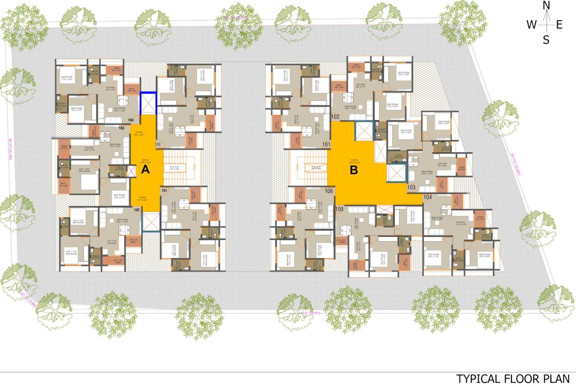  pearl 78 Block A And Block B Cluster Plan from 1st to 7th Floor