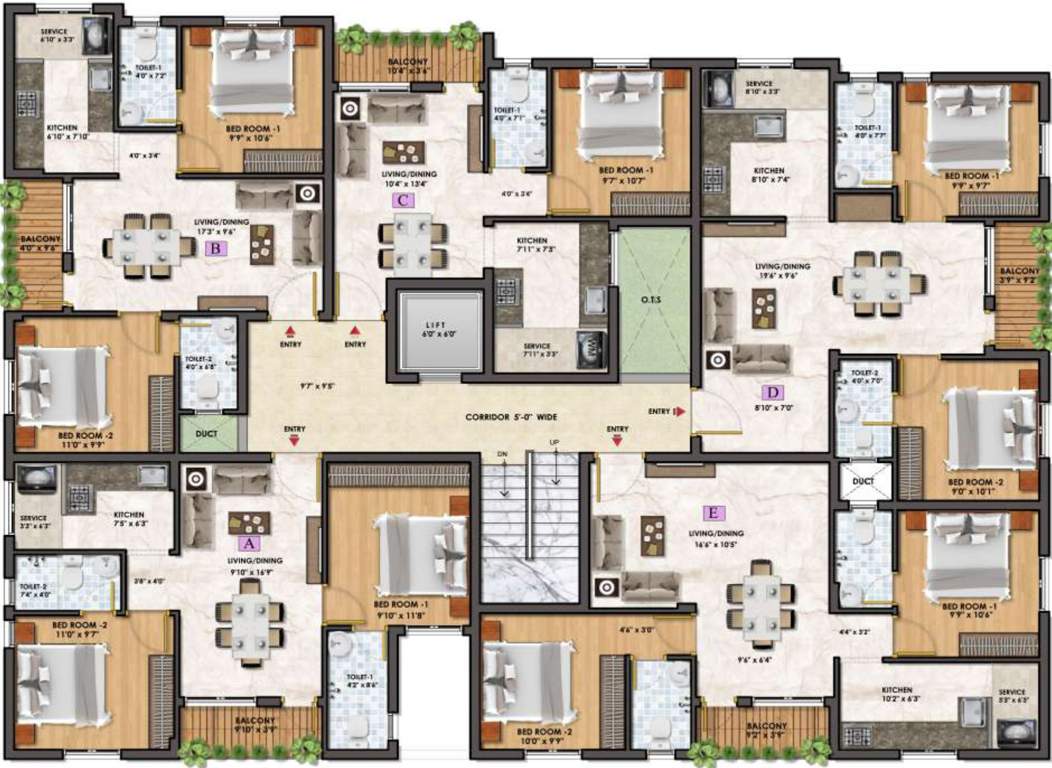  central park Obel Central Park Cluster Plan From 1st To 2nd Floor
