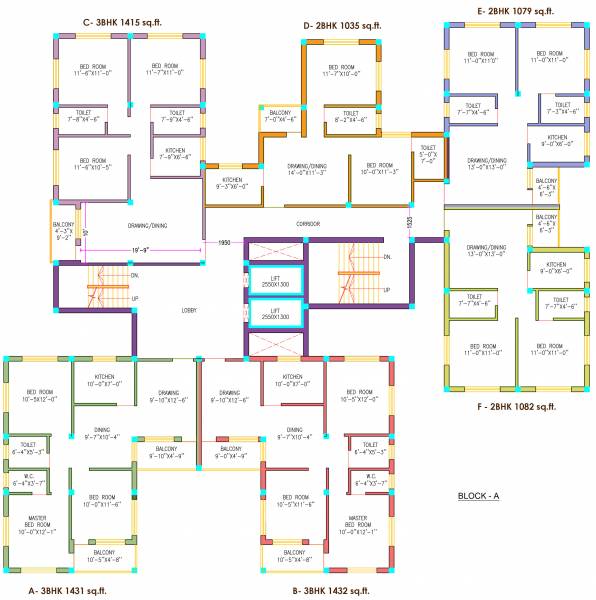 Block - A Typical Cluster Plan gardenia Block - A Typical Cluster Plan