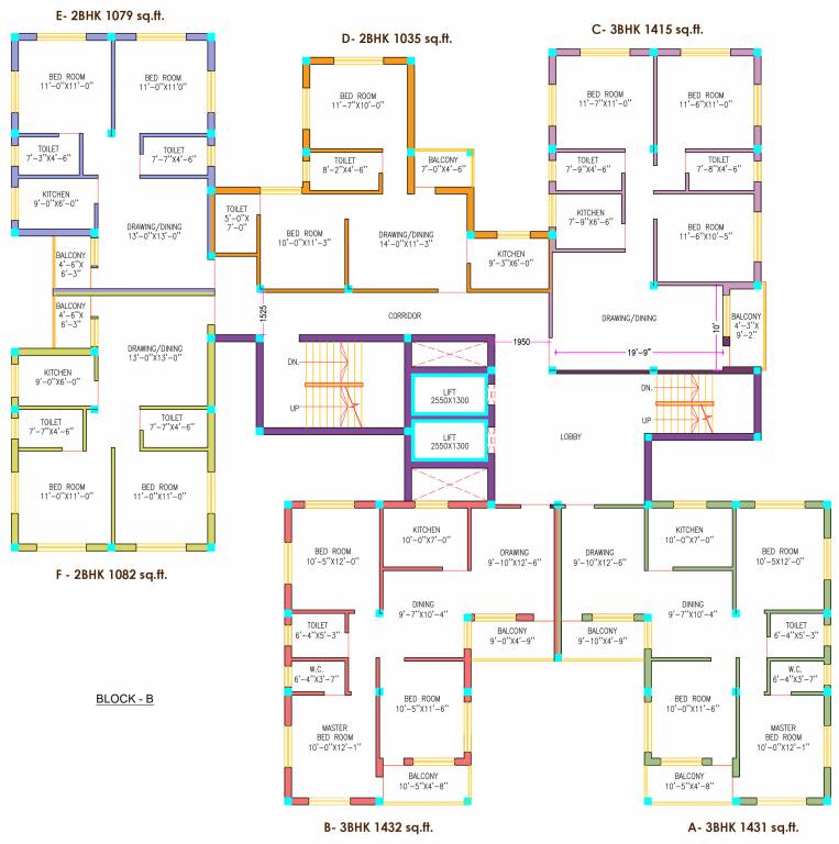 gardenia Block B Typical Cluster Plan