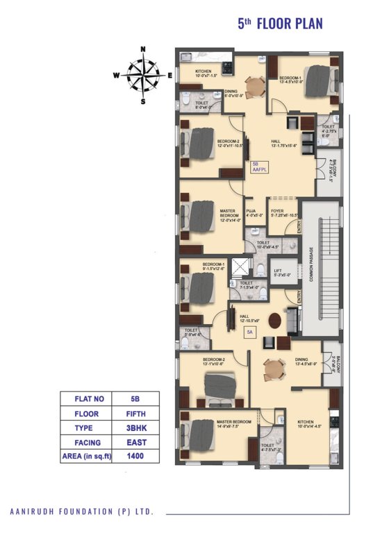  temple tower Nithya Flats Cluster Plan