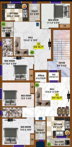  sai-petals Sai Petals Cluster Plan For 2nd Floor
