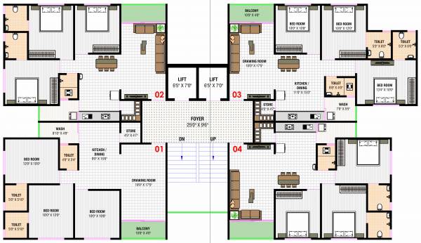  divine-elegance Block A & B Cluster Plan from 1st to 13th Floor