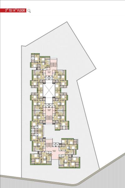  opulence Block A, B & C Cluster Plan from 3rd to 14th Floor