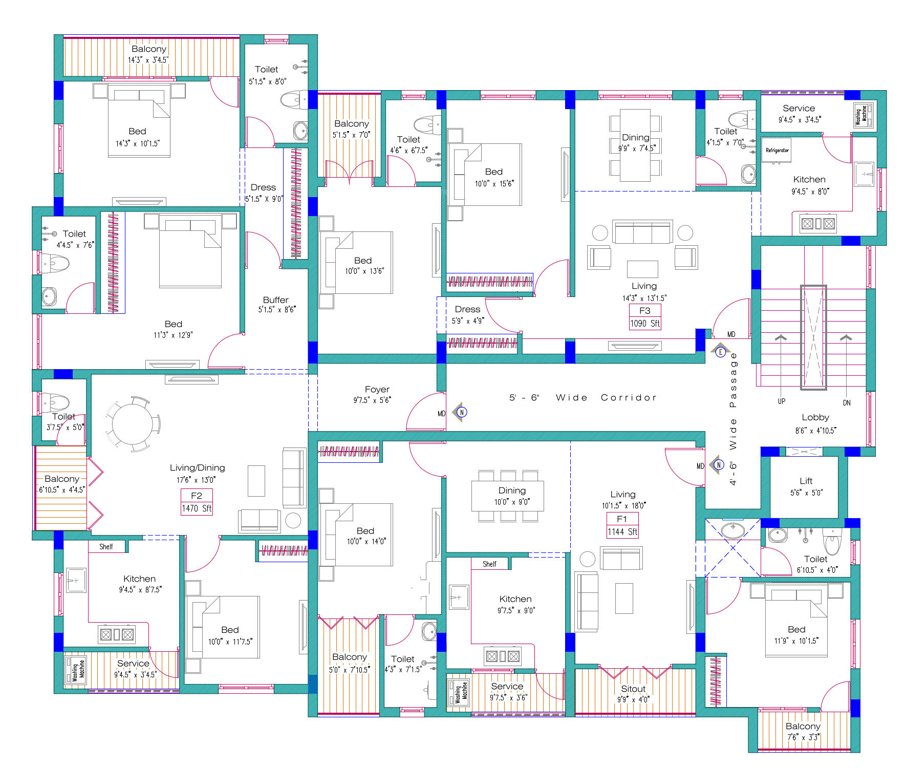  dhruva Dhruva Cluster Plan from 1st to 2nd Floor