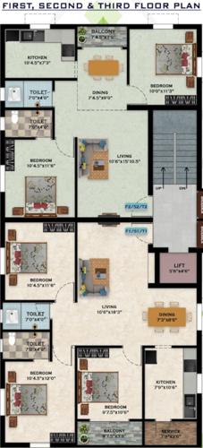  padmavathy-enclave Padmavathy Enclave Cluster Plan from 1st to 3rd Floor
