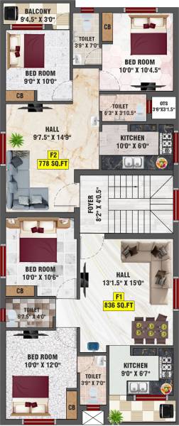  sai-cherry Sai Cherry Cluster Plan For 1st Floor