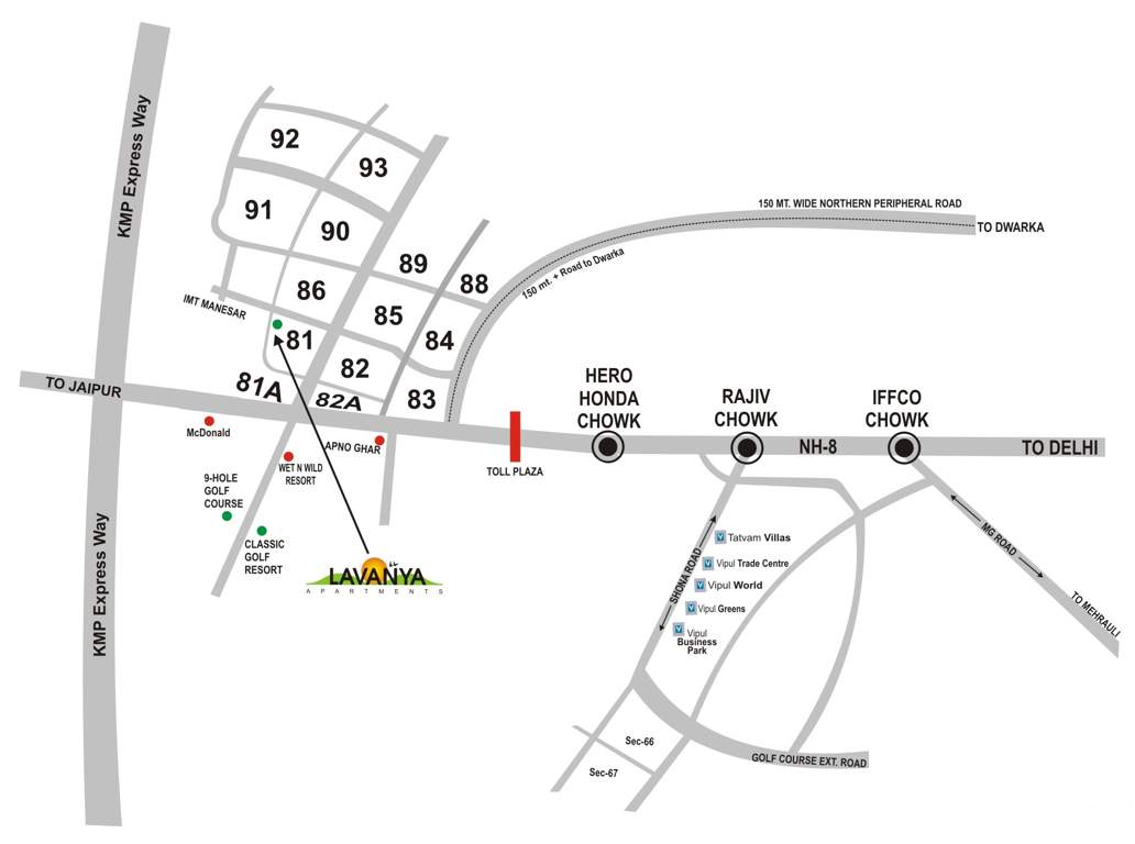  lavanya apartments tower 2 and 3 Location Plan
