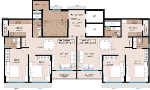  ashok-odyssey Ashok Odyssey B Wing Cluster Plan from 1st to 12th Floor