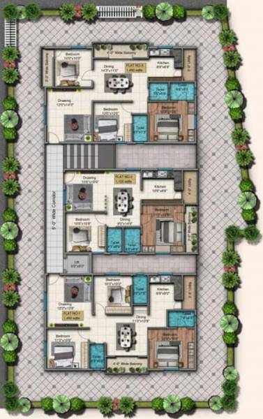  narayana Narayana Typical Cluster Plan