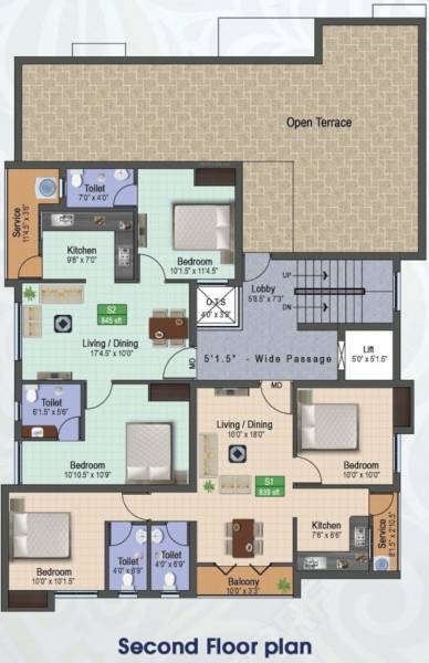  classic-homes Classic Homes Cluster Plan for 2nd Floor
