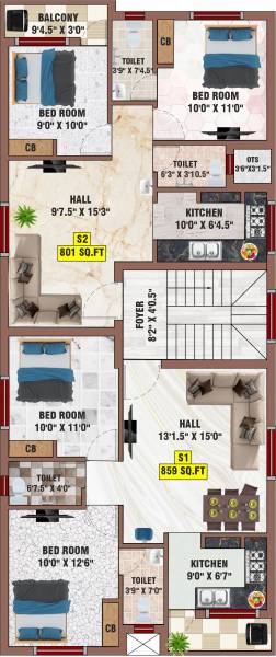  sai-prince Sai Prince Cluster Plan For 2nd Floor