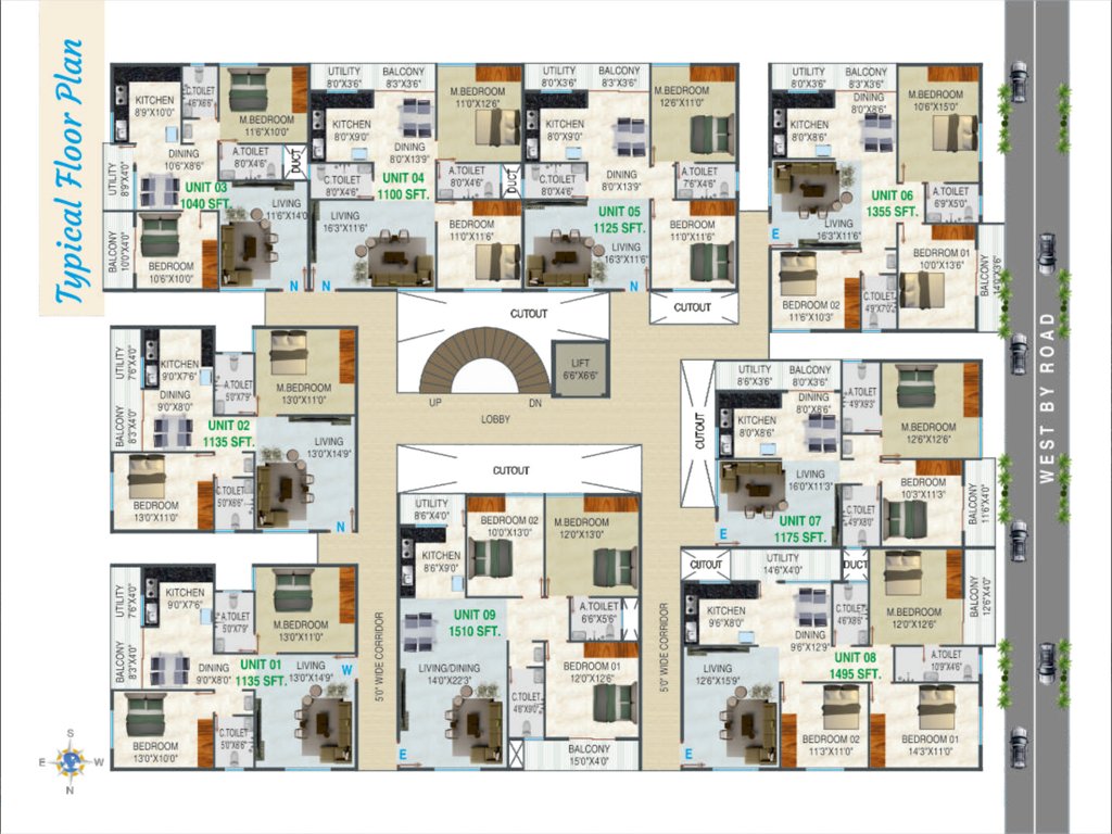  lavish Lavish Cluster Plan from 1st to 5th Floor