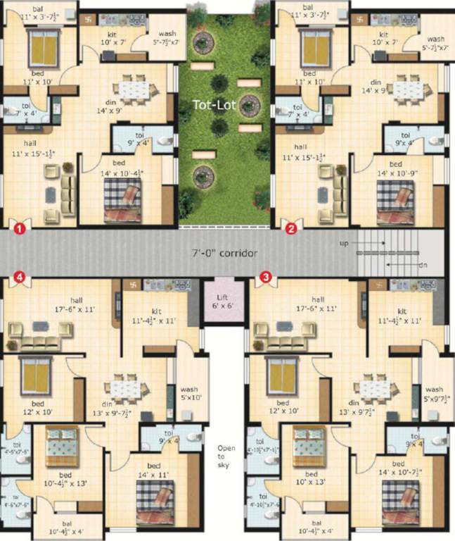  sri harivasam Sri Harivasam Cluster Plan For Typical Floor Plan