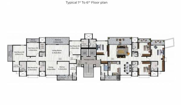  elite Wing D Cluster Plan from 1st to 6th Floor