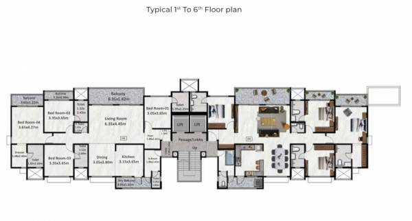  elite Wing G Cluster Plan from 1st to 6th Floor