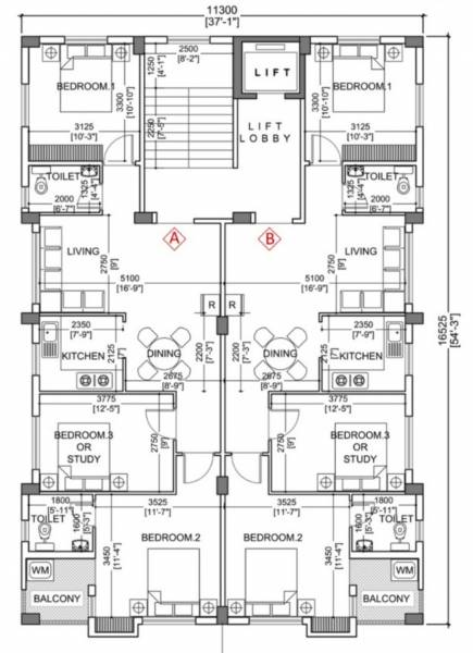  luni-mig Luni Mig Cluster Plan For Typical Floor