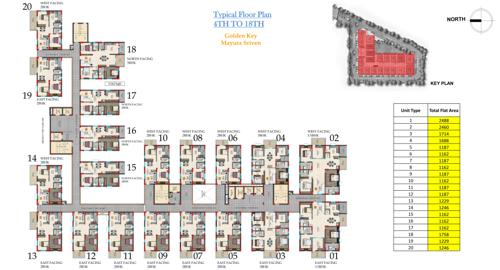  golden-keys-mayura-sriven Golden Keys Mayura Sriven Cluster Plan from 1st to 17th Floor