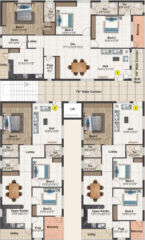  sri vasam Sri Vasam Cluster Plan For Typical Floor Plan
