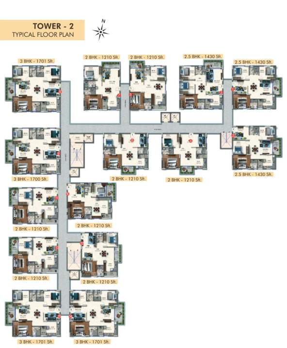  pranav solitaire Tower 2 Cluster Plan from 1st to 15th Floor