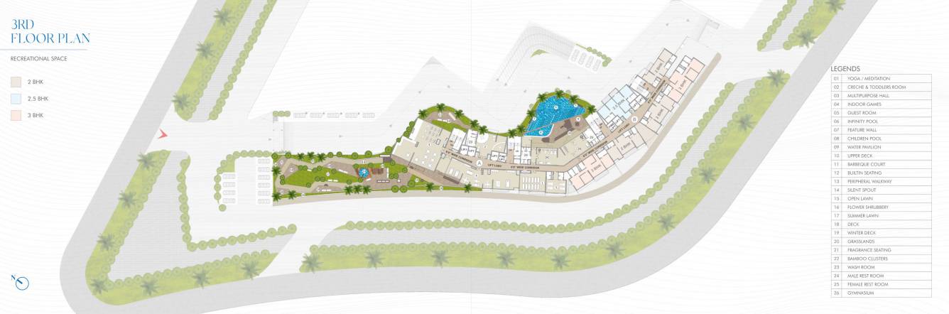  reva by kaavyaratna Block A, B Cluster Plan For 3rd Floor