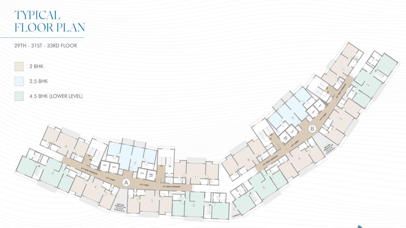  reva by kaavyaratna Block A, B Cluster Plan From 29th To 31th Floor