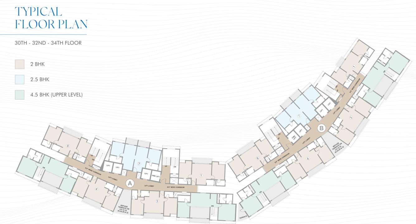  reva by kaavyaratna Block A, B Cluster Plan From 30th To 32th Floor