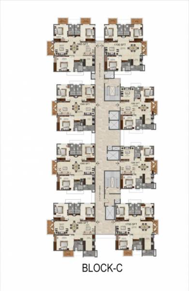  pinnacle Block C Cluster Plan from 1st to 14th Floor