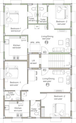  charan-madipakkam Charan Madipakkam Cluster Plan For Typical Floor Plan