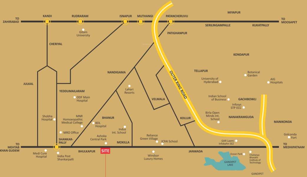  srivari meadows Location Plan