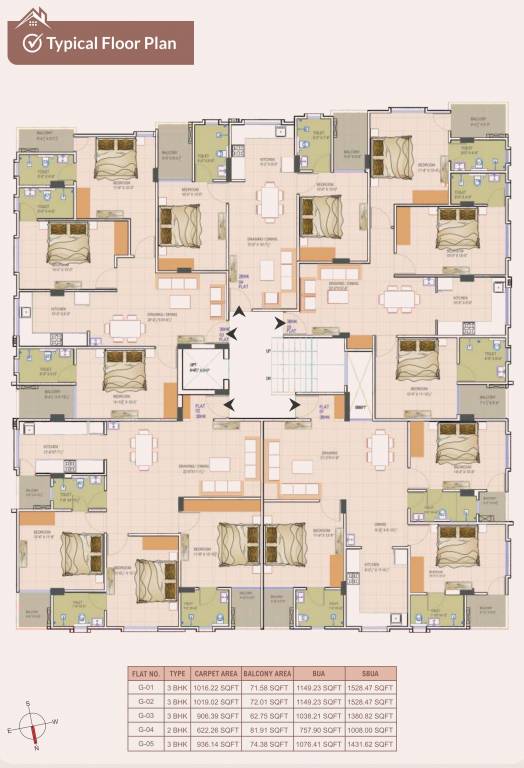  prime Block   1 Typical Cluster Plan