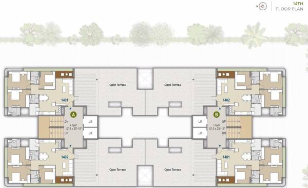  reside Block A And Block B Cluster Plan for 14th Floor