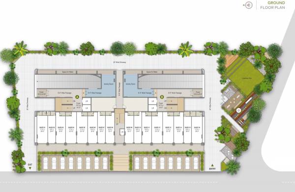  reside Block A And Block B Cluster Plan for ground Floor