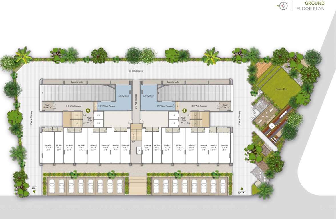  reside Block A And Block B Cluster Plan for ground Floor