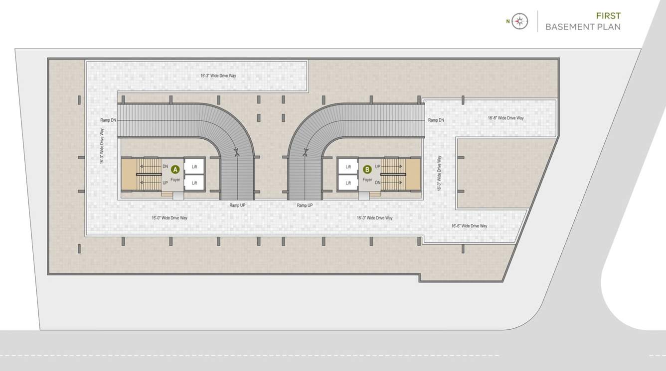  reside Block A And Block B First Basement Cluster Plan