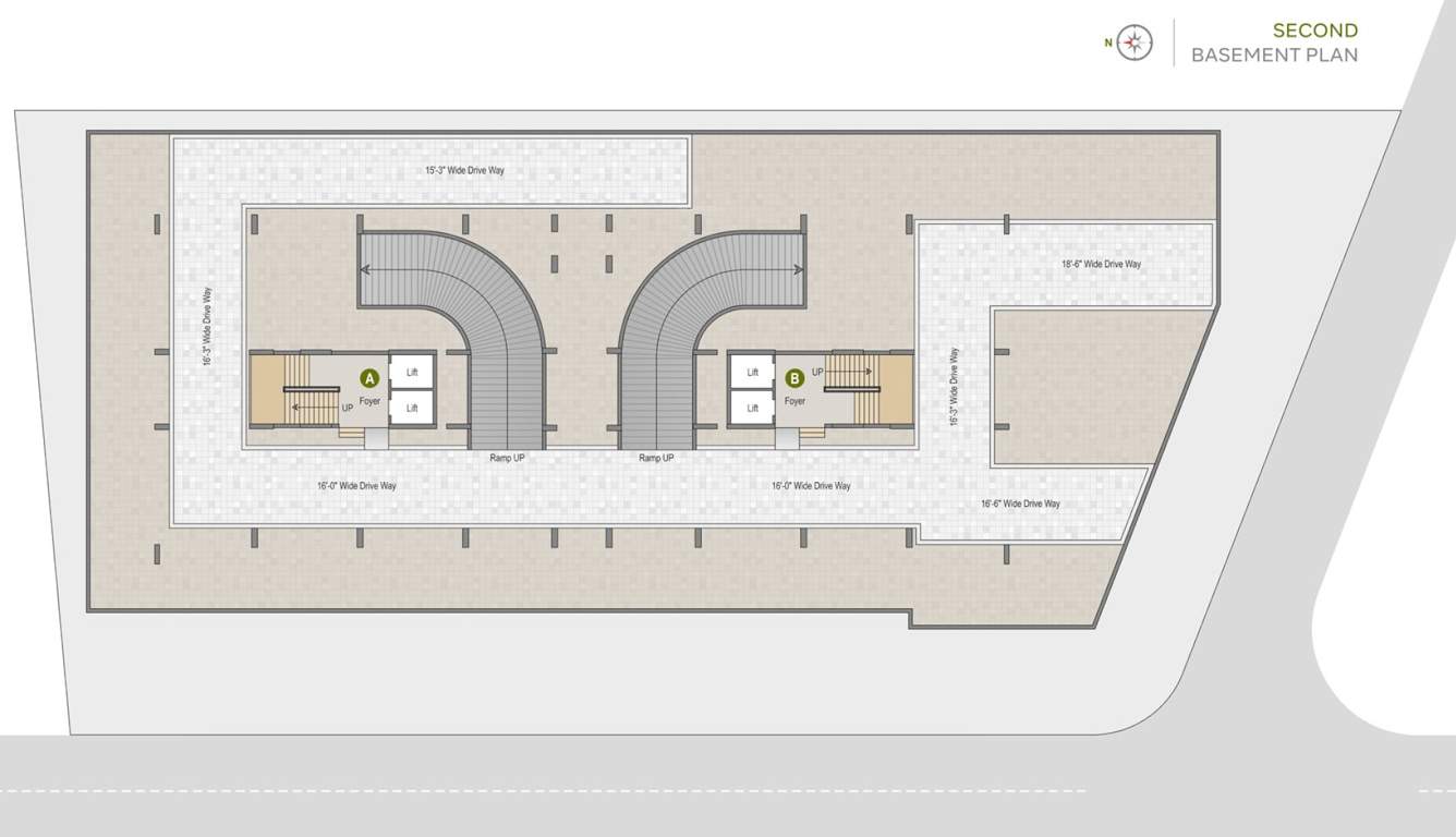  reside Block A And Block B Second Basement Cluster Plan