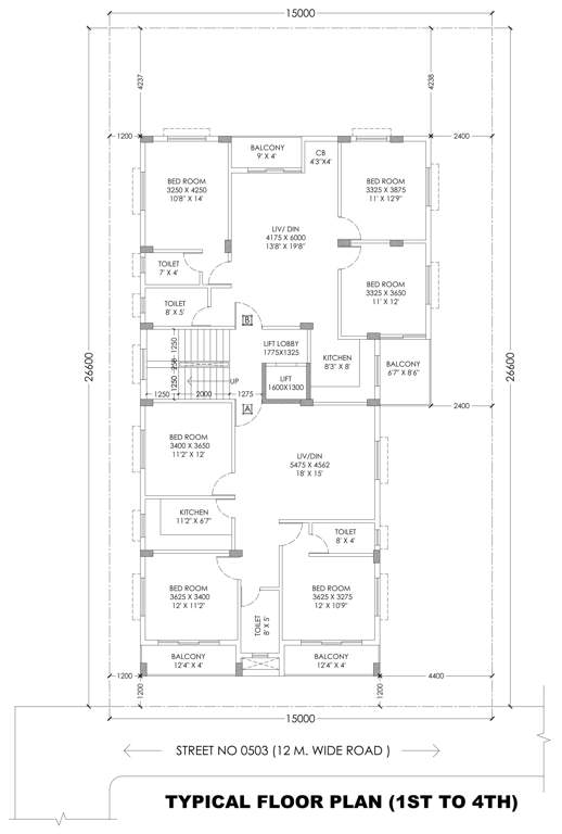 ekdanta co operative housing society Ekdanta Co Operative Housing Society Cluster Plan from 1st to 4th Floor