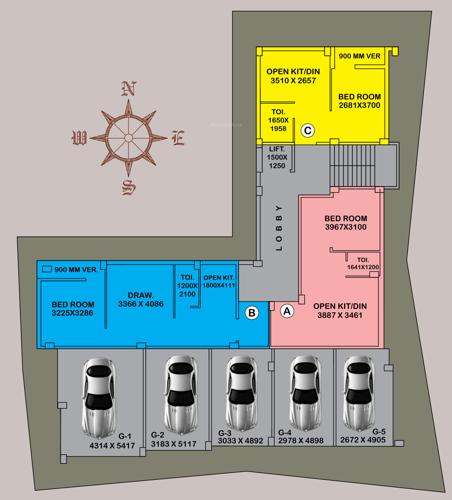  rudraksh-apartment Rudraksh Apartment Cluster Plan For Ground Floor