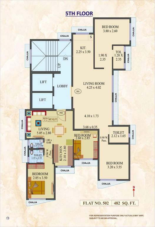  mahesh bhavan chsl Mahesh Bhavan CHSL Cluster Plan for 5th Floor